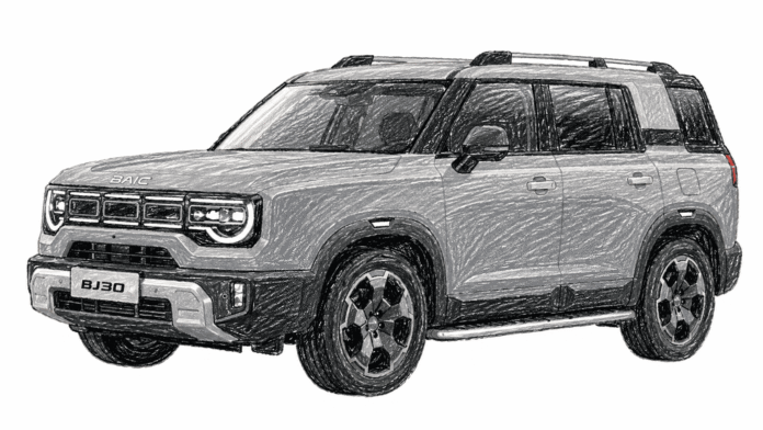 Ilustrasi BAIC BJ30 Hybrid.